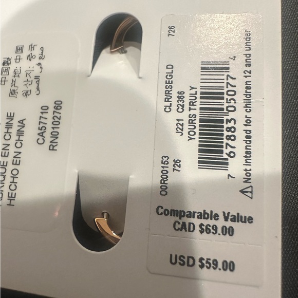 Kate spade earrings- Golden rings with spades hanging full of clear stones-light - Picture 6 of 9